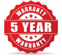 5 years warranty